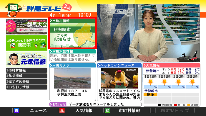 データ放送画面1