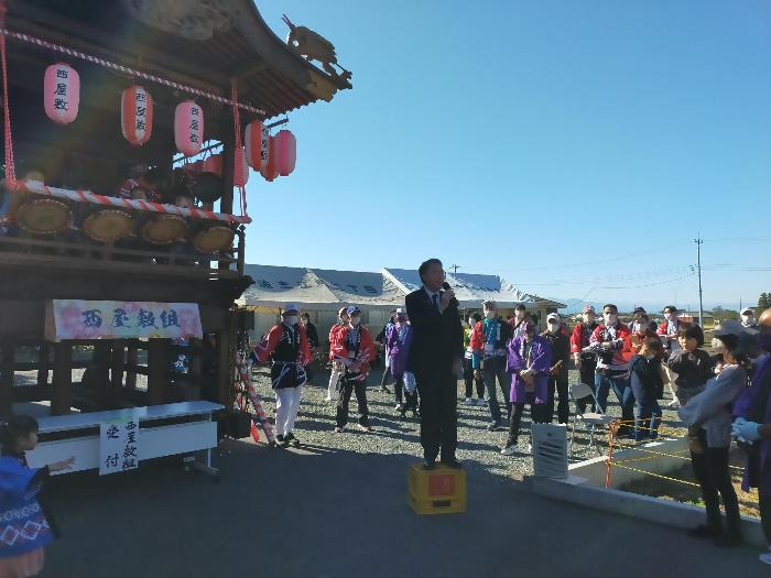 波志江2丁目ふれあいまつりでのあいさつの様子