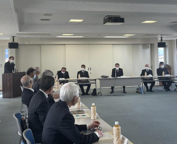 区長会役員会で市長就任挨拶