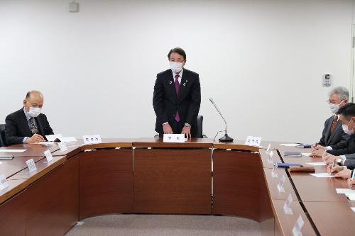 市長就任挨拶の様子
