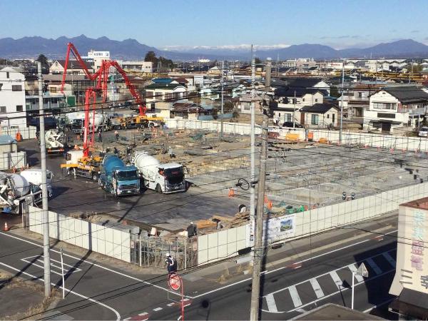 建物基礎コンクリート打設状況