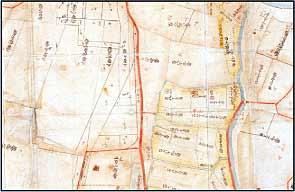 地籍調査前の字切図(あざきりず)イメージ
