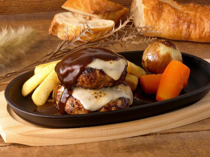 メニューの一部ハンバーグの写真