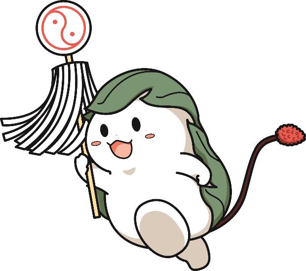 まといを上部に掲げたくわまるのいらすと