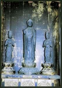 金銅善光寺式三尊仏の写真