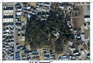 権現山遺跡の上空からの写真