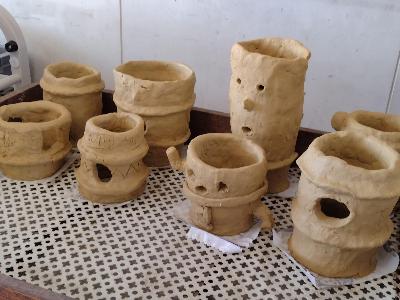 赤堀小学校6年生が作った埴輪です。