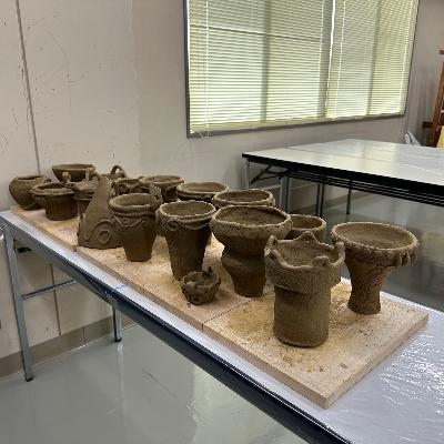 参加者が作った縄文土器