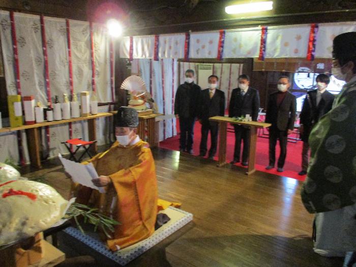 上州焼き饅祭での神事の様子