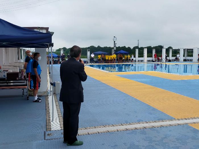 市民総合スポーツ大会兼市民水泳大会開会式の様子