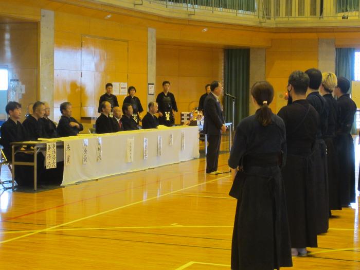 第50回伊勢崎市長杯争奪剣道大会開会式の様子