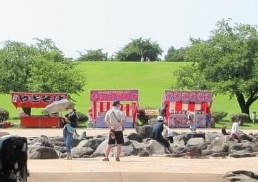 市民のもり公園でのイベント「こどもえんにち」視察の様子