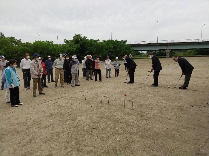 第16回伊勢崎市市長杯争奪ゲートボール大会の様子