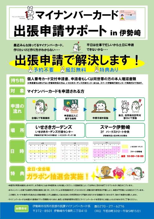 伊勢崎市マイナンバーカード出張申請サポート案内チラシ