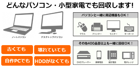 宅配便を利用したパソコン 小型家電の回収 伊勢崎市