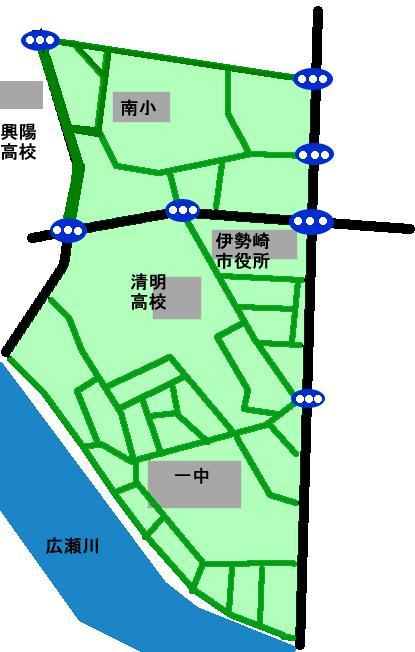 平成24年度の取組みとしてゾーン30規制区域に指定された今泉町周辺地域を示した画像