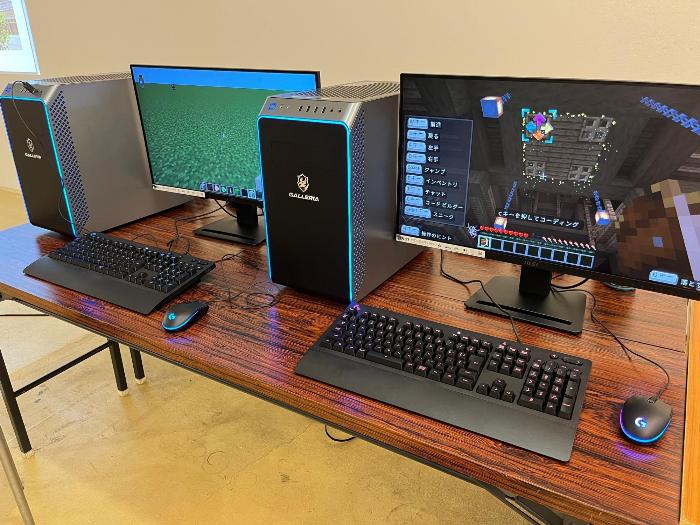 教育版マインクラフト体験ブースの様子