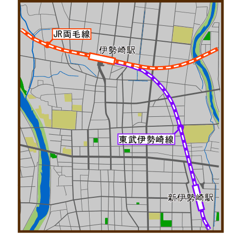 鉄道連続立体交差事業の区域図