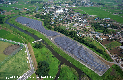 シャープ伊勢崎太陽光発電所全景の写真