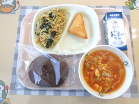 上記で説明したいせさきふるさと給食～アレッタ～が盛り付けられた給食写真