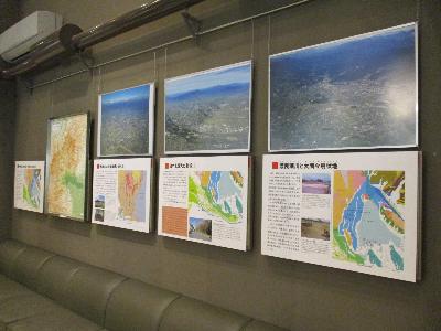 伊勢崎市と赤城山・利根川・渡良瀬川の展示パネル