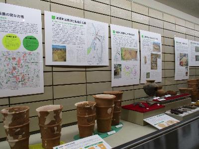 市内の古墳が密集する古墳群の展示です